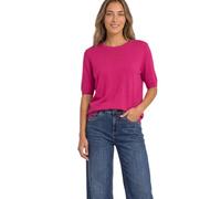 Kurzarm Pullover mit Rundhals in Unifarbe