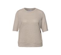 Street One - Kurzarm Shirt im schimmernden Look beige - Gr. - 36