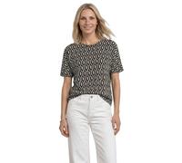 Street One Frauen Kurzarm Shirt mit Rundhals und Print in Beige, Gr: 44