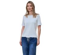 Street One Frauen Kurzarm Shirt mit Strukturstreifen in Blau, Gr: 38