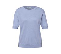 Street One - Kurzarm Strickpullover mit Rundhalsausschnitt blau - Gr. - 34