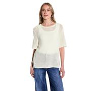 STREET ONE Damen A303164 Kurzarmpullover, Off White, 40