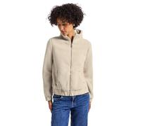 Bouclèjacke STREET ONE, Damen, Gr. 42, beige (savannah sand), Web, Obermaterial: 100% Polyester. Wattierung: 100% Polyester, unifarben, casual, regular fit normal, Langarm elastischer Bund, Jacken, in