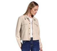 Kurzjacke STREET ONE, Damen, Gr. 44, barley beige, Stoff, 97% Polyester, 3% Elasthan, unifarben, casual, comfort fit kurz, V-Ausschnitt, Langarm Bündchen, Jacken, mit Brusttaschen (83266326-44) barley