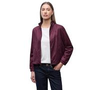 Lederimitat-Blazer STREET ONE, Damen, Gr. 42, noble rot, Web, Obermaterial: 88% Polyester, 12% Elasthan. Futter: 100% Polyester, unifarben, regular fit normal, Rundhals, elastischer Bund, Blazer (6627