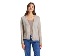 Cardigan STREET ONE, Damen, Gr. 42, tusk cream meliert, Strick, Obermaterial: 37% Baumwolle, 34% Polyacryl, 26% Polyester, 3% Elasthan, meliert, casual, regular fit normal, V-Ausschnitt, Langarm Rippb