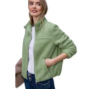 Street One Frauen Kuschelige Teddy-Jacke in Grün, Gr: 42