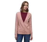 Cardigan STREET ONE, Damen, Gr. 42, faded rose meliert, Web, 37% Baumwolle, 34% Polyacryl, 26% Polyester, 3% Elasthan, unifarben, normal normal, V-Ausschnitt, Rippbündchen, Strickjacken, mit V-Ausschn