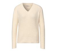 Street One Frauen Kuscheliger V-Neck Pullover in Beige, Gr: 42