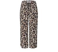 Stoffhose STREET ONE, Damen, Gr. 44, Länge 26, timeless beige, Stoff, 100% Viskose, gemustert, loose fit 7/8-Länge, Hosen Stoffhose, mit Wide Legs (99549220-44) timeless beige