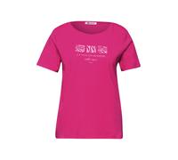 Street One - Lässiges T-Shirt mit Animal-Print und Schriftzug pink - Gr. - 40