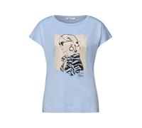 Street One - Lässiges T-Shirt mit grafischem Print blau - Gr. - 36