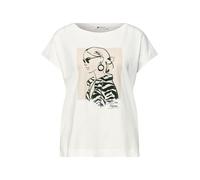 Street One - Lässiges T-Shirt mit grafischem Print weiß - Gr. - 36