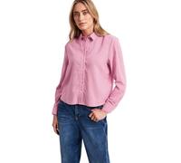Langarmbluse STREET ONE, Damen, Gr. 42, magenta dream, Stoff, 65% Polyester, 35% Viskose, gestreift, normal normal, V-Ausschnitt, Bündchen, Blusen, im Seersucker-Style mit Streifen (36661965-42) magen
