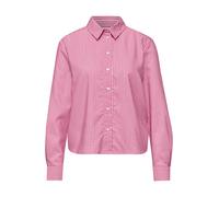 Langarmbluse STREET ONE, Damen, Gr. 40, magenta dream, Stoff, 65% Polyester, 35% Viskose, gestreift, normal normal, V-Ausschnitt, Bündchen, Blusen, im Seersucker-Style mit Streifen (36661965-40) magen