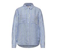 Street One - Langarm Hemdbluse aus Leinen blau - Gr. - 44