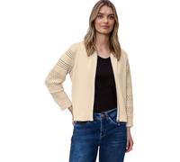 Cardigan STREET ONE, Damen, Gr. 42, smoke beige, Strickjacken, im Silk Look (73960220-42) smoke beige