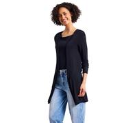 Cardigan STREET ONE, Damen, Gr. 40, shadowed navy, Stoff, 91% Viskose, 9% Elasthan, unifarben, normal ca. Mitte Oberschenkel, ohne Ausschnitt, abgesteppt, Strickjacken, aus softer Viskose (83772560-40