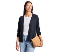Cardigan STREET ONE, Damen, Gr. 38, shadowed navy, Stoff, 65% Polyester, 35% Viskose, unifarben, normal normal, ohne Ausschnitt, elastischer Bund, Strickjacken, bestehend aus einem Materialmix (145130