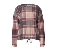 Street One - Langarm Shirt mit Rundhals und Karomuster sanded amber - Gr. - 36