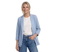 Kurzblazer STREET ONE, Damen, Gr. 42, cashmere blau, Stoff, 83% Polyester, 14% Viskose, 3% Elasthan, unifarben, normal Po-bedeckend, V-Ausschnitt, Aufschlag, Blazer Kurzblazer, mit Reverskragen (35530