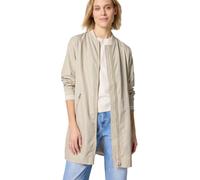 Langjacke STREET ONE, Damen, Gr. 34, powder beige, Web, Obermaterial: 100% Polyester. Futter: 100% Polyester, unifarben, bequem ca. Mitte Oberschenkel, Rundhals, Flachstrickbündchen, Jacken Langjacke,