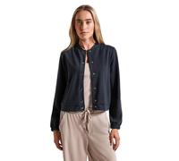 Cardigan STREET ONE, Damen, Gr. 42, deepwater blau, Stoff, 71% Polyester, 26% Viskose, 3% Elasthan, unifarben, casual, normal normal, Rundhals, Langarm, Strickjacken, aus elastischem Materialmix (9463