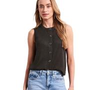 Kurzweste STREET ONE, Damen, Gr. 46, espresso braun, Stoff, 53% Polyester, 46% Viskose, 1% metallisierte Fasern, unifarben, comfort fit normal, Rundhals, Westen (62377933-46) espresso braun