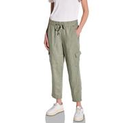STREET ONE Damen A378741 Leinenhose im Cargo-Look, Pale mud Green, 44W x 28L