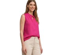 Blusentop STREET ONE, Damen, Gr. 44, magenta dream, Web, 60% Leinen, 40% Baumwolle, unifarben, normal normal, Rundhals, abgesteppt, Blusen Blusentop, in Unifarbe (59652356-44) magenta dream