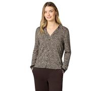 Langarmshirt STREET ONE, Damen, Gr. 36, molten earth, Stoff, 50% Modal, 50% Baumwolle, animal-print, normal normal, V-Ausschnitt, elastischer Bund, Shirts Langarmshirt, im Leo Design (42562009-36) mol
