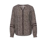 Langarmbluse STREET ONE, Damen, Gr. 36, molten earth, Stoff, 100% Viskose, normal normal, Rundhals, Bündchen, Blusen, mit Leoprint (78833353-36) molten earth