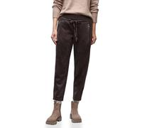 Street One Frauen Loose Fit Velours Hose in Braun, Gr: 42