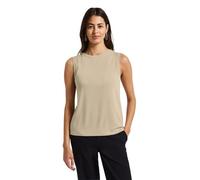 Trägertop STREET ONE, Damen, Gr. 42, coastal beige, Jersey, Obermaterial: 95% Viskose, 5% Elasthan, unifarben, casual, lässig geschnitten hüftbedeckend, Rundhals, ohne Ärmel, Tops, mit Chiffondetails