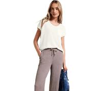 Street One T‑Shirt Leinen‑Look mit Webtasche Weiß 34