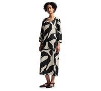 Street One Midi-Kleid gemustert – V‑Ausschnitt, 100% Viskose, Grau, Gr. 34