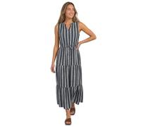 Maxikleid STREET ONE, Damen, Gr. 44, N-Gr, schwarzest blau, Web, Obermaterial: 100% Viskose, bedruckt, bequem 7/8-Länge, V-Ausschnitt, abgesteppte Kante, Kleider Maxikleid, Sommerkleid mit Volants und