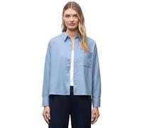 Langarmbluse STREET ONE, Damen, Gr. 44, frosted blau meliert, Stoff, 63% Polyester, 34% Viskose, 3% Elasthan, meliert, klassisch normal, V-Ausschnitt, Bündchen, Blusen, im Melange Look (73967923-44) f