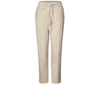 Bügelfaltenhose STREET ONE, Damen, Gr. 42, Länge 28, coastal beige, Stoff, 54% Polyester, 43% Viskose, 3% Elasthan, unifarben, casual, loose fit knöchelfrei, Hosen, Middle Waist (56381730-42) coastal