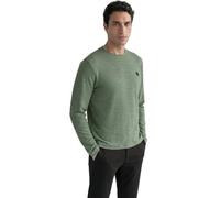 Langarmshirt STREET ONE MEN, Herren, Gr. XXL (46), grün (willow grün), Web, 96% Baumwolle, 4% Polyester, meliert, normal normal, Rundhals, abgesteppt, Shirts Langarmshirt, im soften Baumwoll-Mix (1114