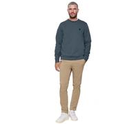 Sweatshirt STREET ONE MEN, Herren, Gr. L (42), blau (vintage blau), Sweatware, 80% Baumwolle, 20% Polyester, unifarben, comfort fit, Rundhals, Bündchen, Sweatshirts Sweatshirt, in Unifarbe (21373030-L