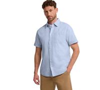 Kurzarmhemd STREET ONE MEN, Herren, Gr. L (42), US-Größen, spring blau, Stoff, 55% Leinen, 45% Baumwolle, unifarben, regular fit normal, V-Ausschnitt, Bündchen, Hemden, mit Leinenanteil (15170937-L) s