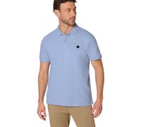 Poloshirt STREET ONE MEN, Herren, Gr. XXL (46), beach blau, Web, 95% Baumwolle, 5% Elasthan, unifarben, comfort fit normal, hoch geschlossener Ausschnitt, normaler Saum, Shirts, aus Baumwolle mit Stre