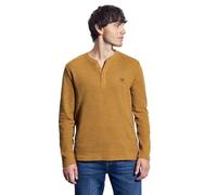 Langarmshirt STREET ONE MEN, Herren, Gr. XXL (46), golden gelb, Web, 96% Baumwolle, 4% Polyester, unifarben, normal normal, Rundhals, abgesteppt, Shirts Langarmshirt, im soften Baumwoll-Mix (43925845-