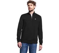 Rollkragenpullover STREET ONE MEN, Herren, Gr. XXL (46), schwarz, Web, 80% Baumwolle, 20% Polyester, unifarben, comfort fit normal, hoch geschlossener Ausschnitt, elastischer Bund, Pullover Rollkragen