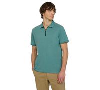 Street One MEN Kurzarm Poloshirt im Melange-Look Caribbean Green XXL