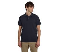 Poloshirt STREET ONE MEN, Herren, Gr. L (42), blau (schwarz ink blau), Web, 95% Baumwolle, 5% Elasthan, unifarben, comfort fit normal, hoch geschlossener Ausschnitt, normaler Saum, Shirts, aus Baumwol