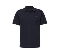 Poloshirt STREET ONE MEN, Damen, Gr. XXL (46), schwarz ink blau, Web, 50% Baumwolle, 48% Polyester, 2% Elasthan, unifarben, normal normal, hoch geschlossener Ausschnitt, abgesteppt, Shirts, im soften