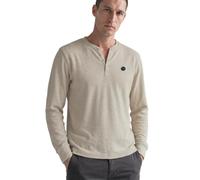 Langarmshirt STREET ONE MEN, Herren, Gr. 3XL, basic beige, Web, Obermaterial: 65% Baumwolle, 34% Polyester, 1% Viskose, unifarben, normal normal, Rundhals, abgesteppt, Shirts Langarmshirt, im Melange