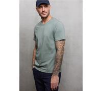 Street One MEN Männer Basic V-Neck T-Shirt in Grün, Gr: XL